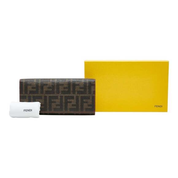 Fendi Zucca Tri-fold Wallet 8M0065 Brown Leather Women's FENDI - Picture 11 of 11